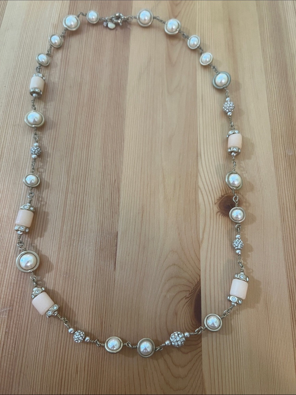J. Crew Light Gold And Pink Necklace